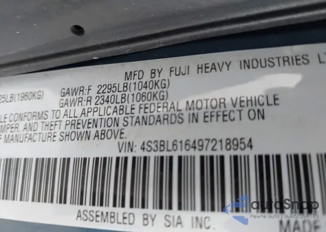 2009 Subaru Legacy 2.5I from USA, damaged, VIN 4S3BL616497218954